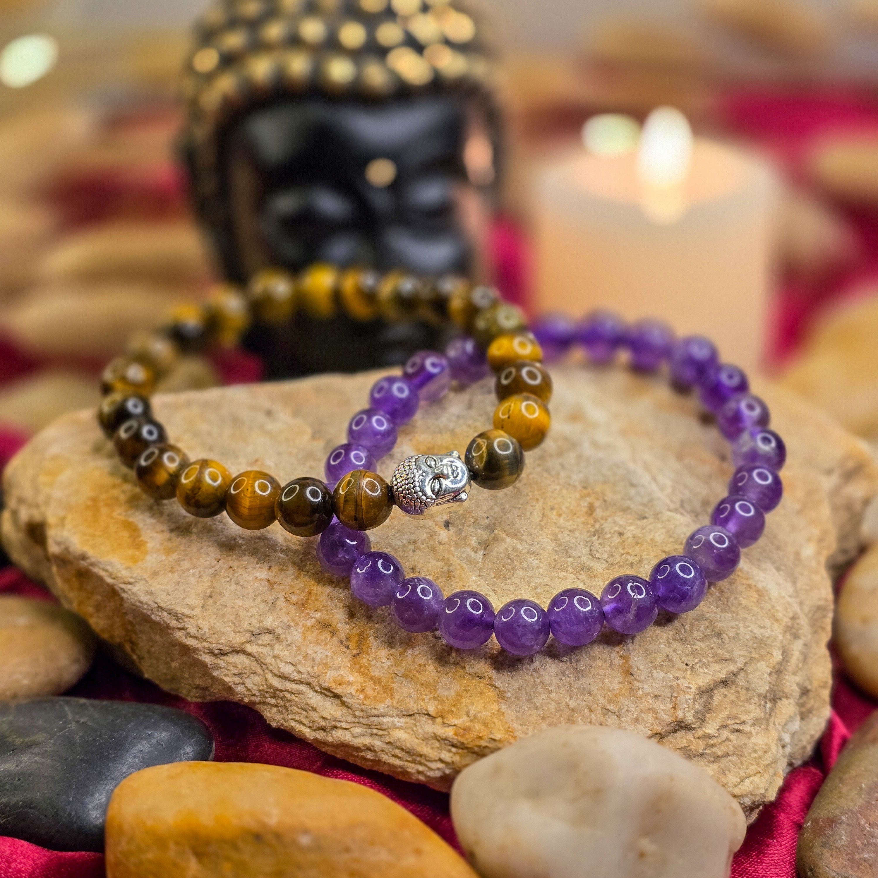 Ultimate Concentration, Calmness Combo, Tiger Eye, Amethyst Bracelet